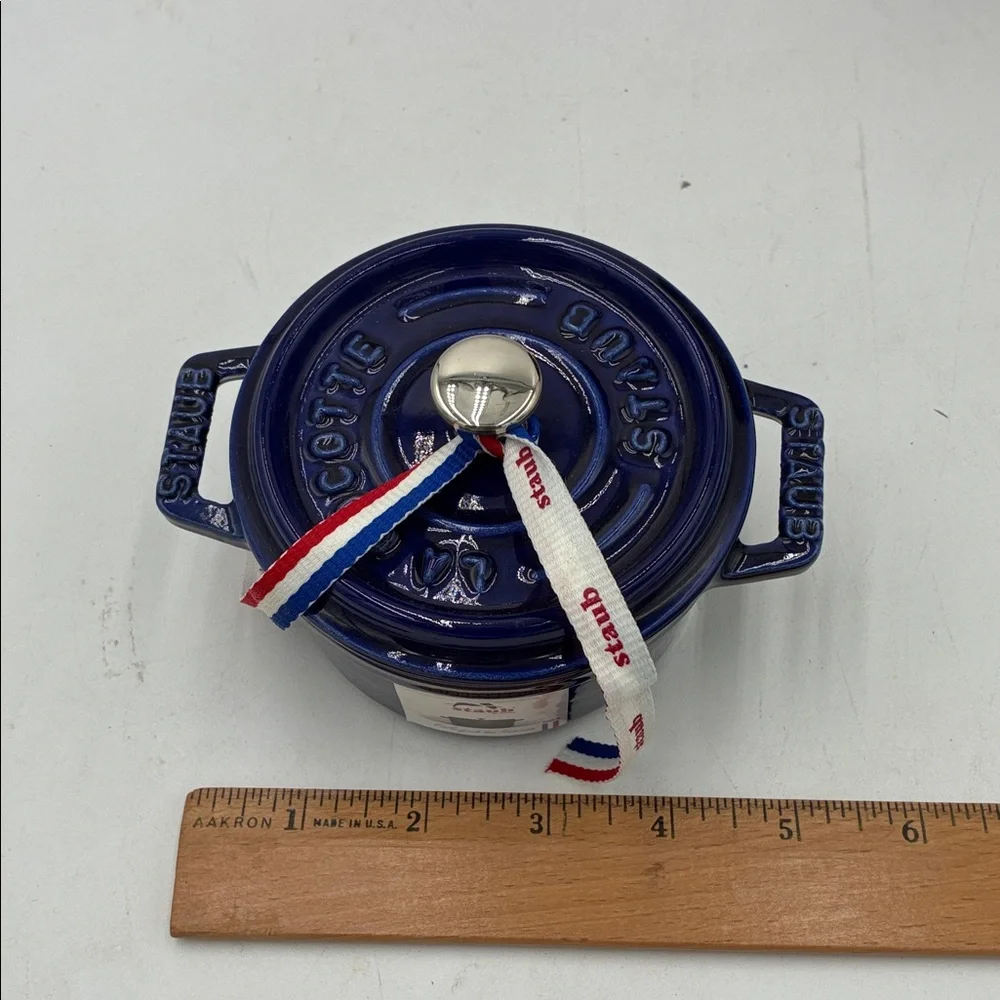 Staub 8oz Mini Round Dutch Oven with Lid Dark Blue